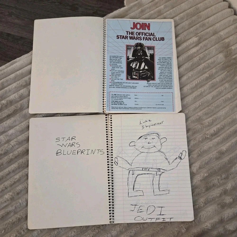 Lot Of 2 1983 Starwars Return Of The Jedi Notebook Vintage Memorabilia